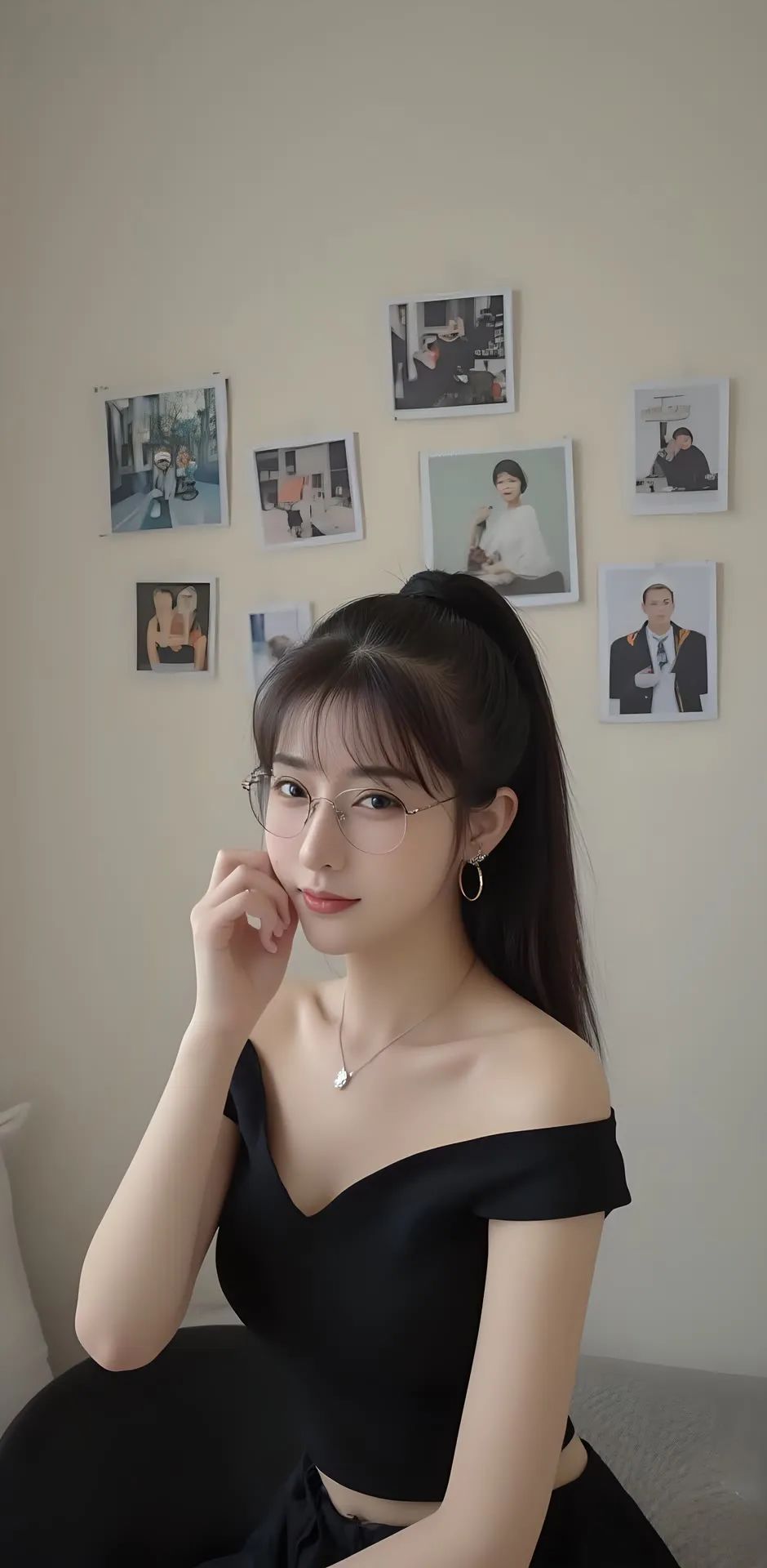 Ai绘画的高颜值气质眼镜妹，又纯又欲