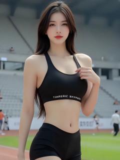 AI绘画的运动美女，这身材真好